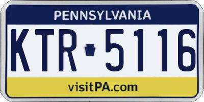 PA license plate KTR5116