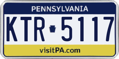 PA license plate KTR5117