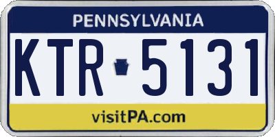 PA license plate KTR5131