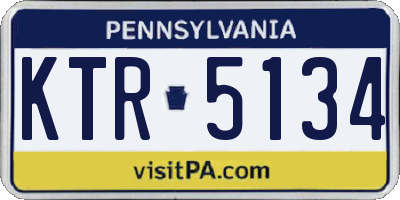 PA license plate KTR5134