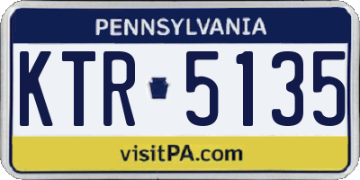 PA license plate KTR5135