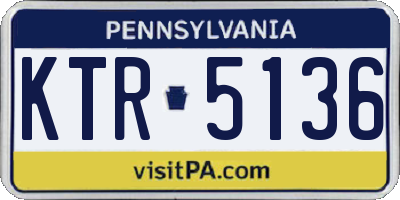 PA license plate KTR5136