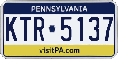 PA license plate KTR5137