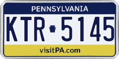 PA license plate KTR5145