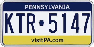 PA license plate KTR5147