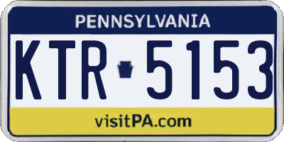 PA license plate KTR5153