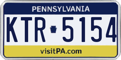 PA license plate KTR5154