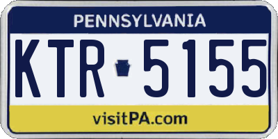 PA license plate KTR5155