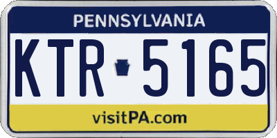 PA license plate KTR5165