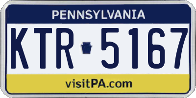 PA license plate KTR5167