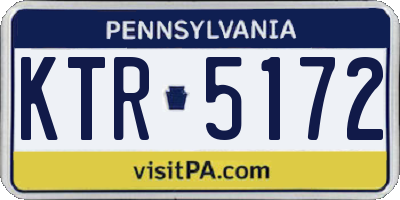 PA license plate KTR5172