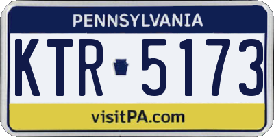 PA license plate KTR5173