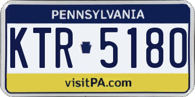 PA license plate KTR5180