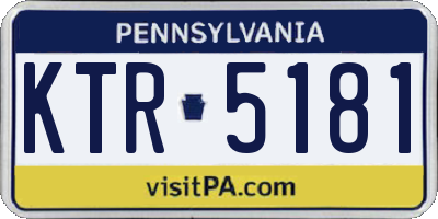PA license plate KTR5181