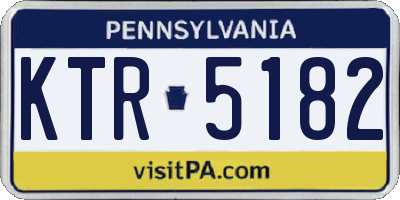 PA license plate KTR5182