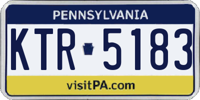 PA license plate KTR5183