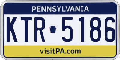 PA license plate KTR5186