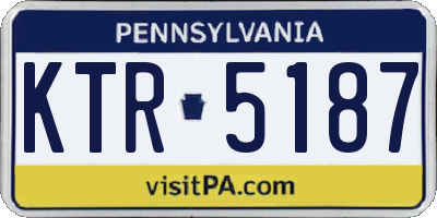 PA license plate KTR5187