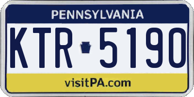 PA license plate KTR5190