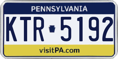PA license plate KTR5192