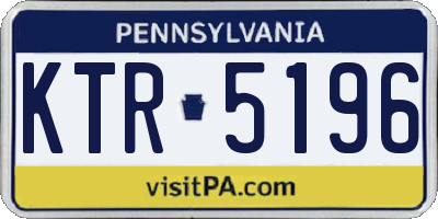 PA license plate KTR5196
