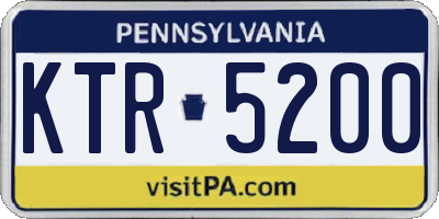 PA license plate KTR5200