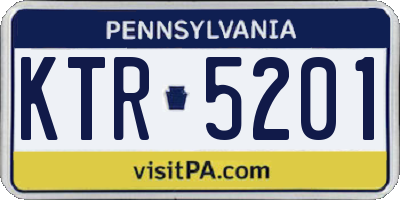 PA license plate KTR5201
