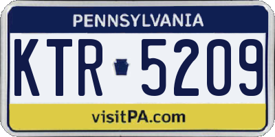 PA license plate KTR5209