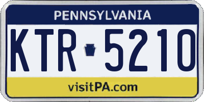 PA license plate KTR5210