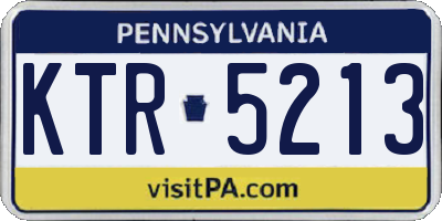 PA license plate KTR5213
