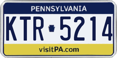PA license plate KTR5214