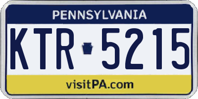 PA license plate KTR5215