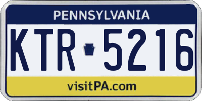 PA license plate KTR5216