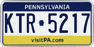 PA license plate KTR5217