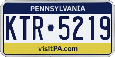 PA license plate KTR5219