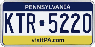 PA license plate KTR5220