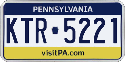 PA license plate KTR5221