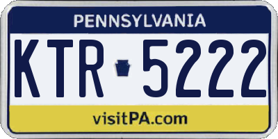 PA license plate KTR5222