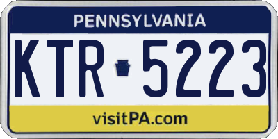 PA license plate KTR5223