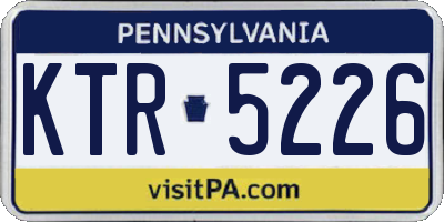 PA license plate KTR5226