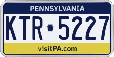PA license plate KTR5227