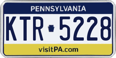 PA license plate KTR5228