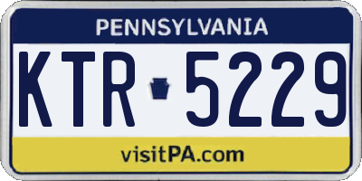 PA license plate KTR5229