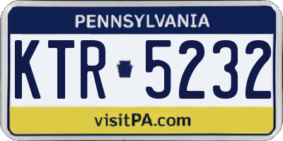 PA license plate KTR5232