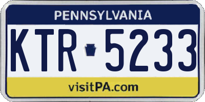 PA license plate KTR5233