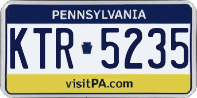 PA license plate KTR5235