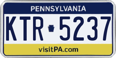 PA license plate KTR5237