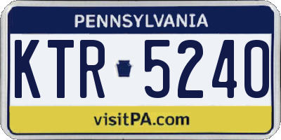 PA license plate KTR5240