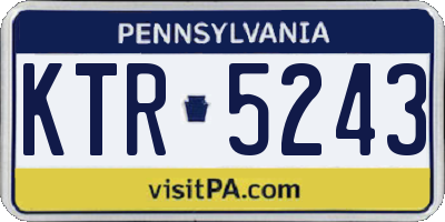 PA license plate KTR5243
