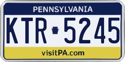 PA license plate KTR5245